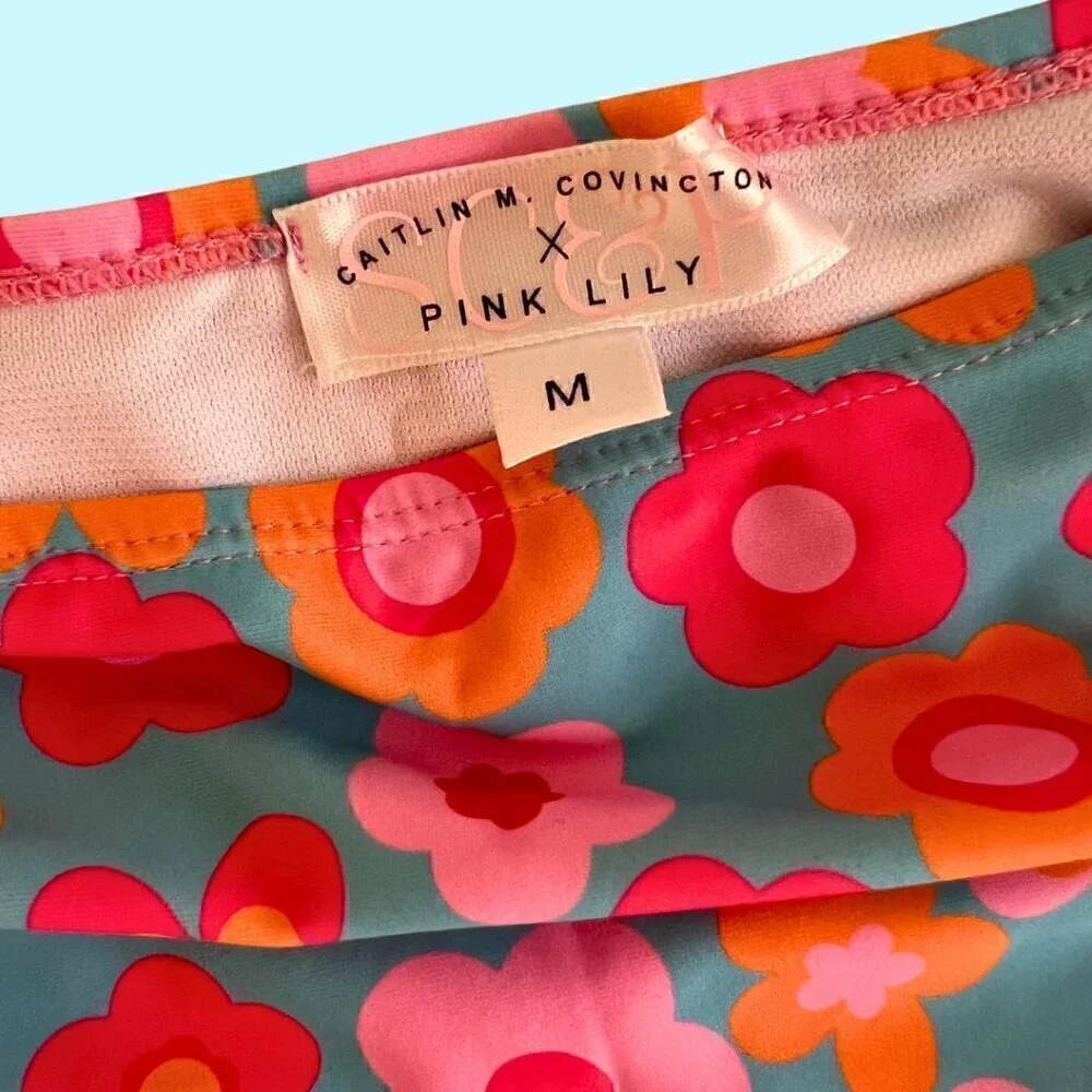 Caitlin M. Conviction X Pink Lily Retro High Waisted Bikini Swimsuit Bottoms